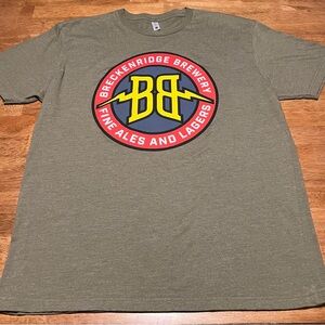Graphic T-Shirt - Breckenridge Brewery - Olive Green - Men's Large